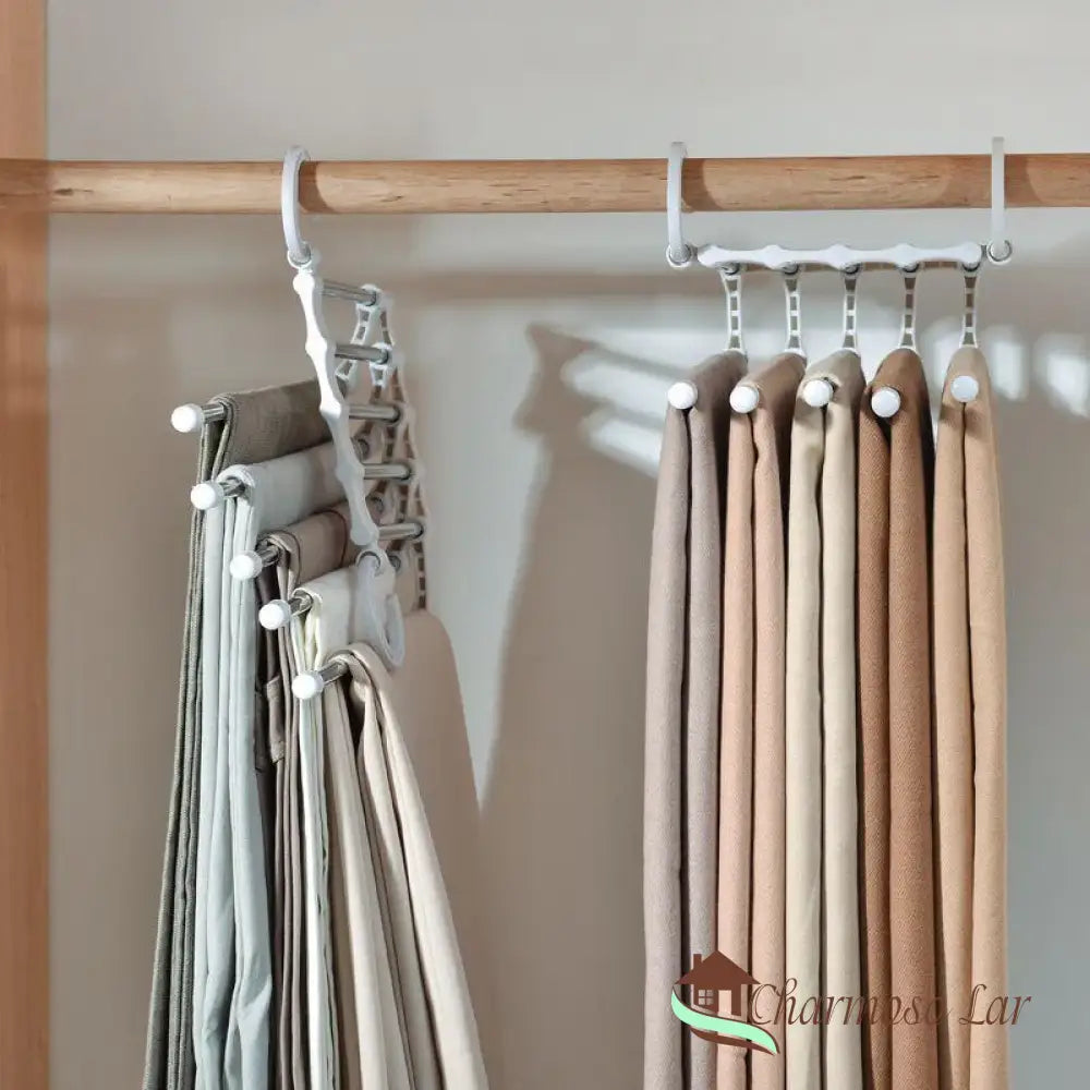 5 In 1 Magic Trouser Rack Hangers Stainless Steel Folding Pant Tie Hanger Shelves Bedroom Closet