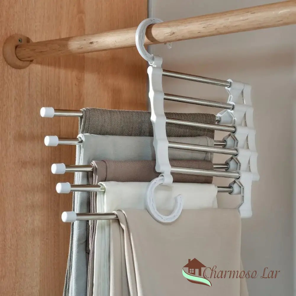 5 In 1 Magic Trouser Rack Hangers Stainless Steel Folding Pant Tie Hanger Shelves Bedroom Closet