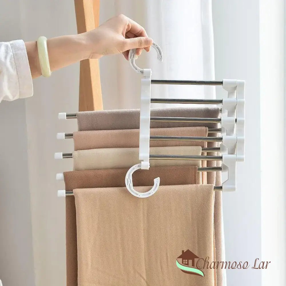 5 In 1 Magic Trouser Rack Hangers Stainless Steel Folding Pant Tie Hanger Shelves Bedroom Closet