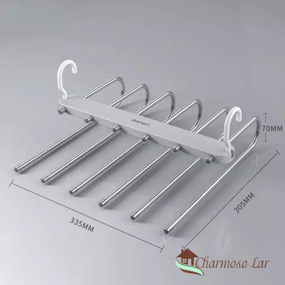 Multifuncional Cabide Para Calça 6 Em 1 Charmosolar Cinza