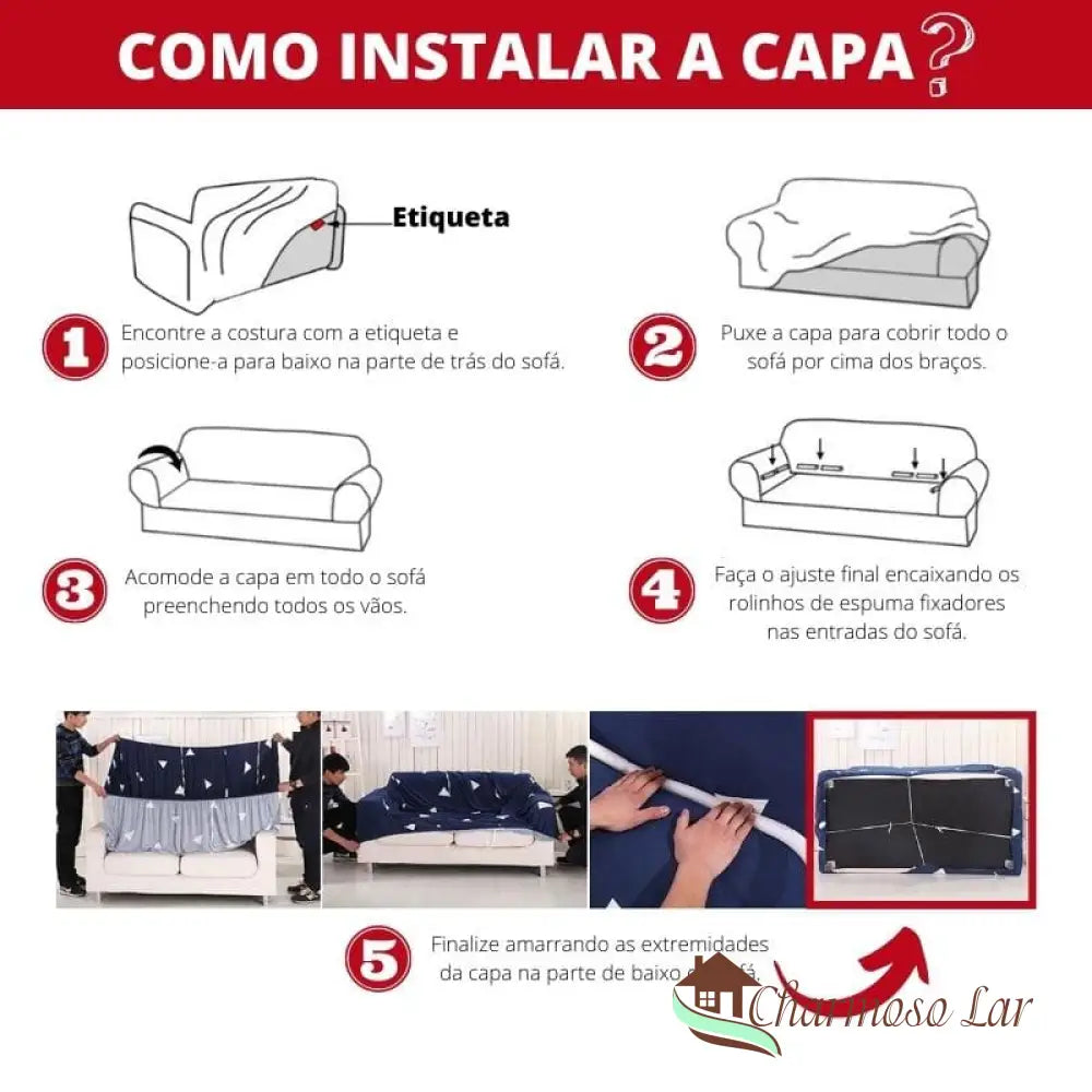 Capa Para Sofá Premium Jacquard Bege Charmosolar