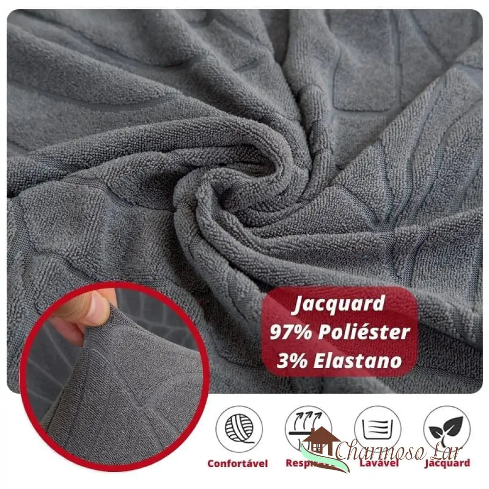 Capa Para Sofá Premium Jacquard Bege Charmosolar