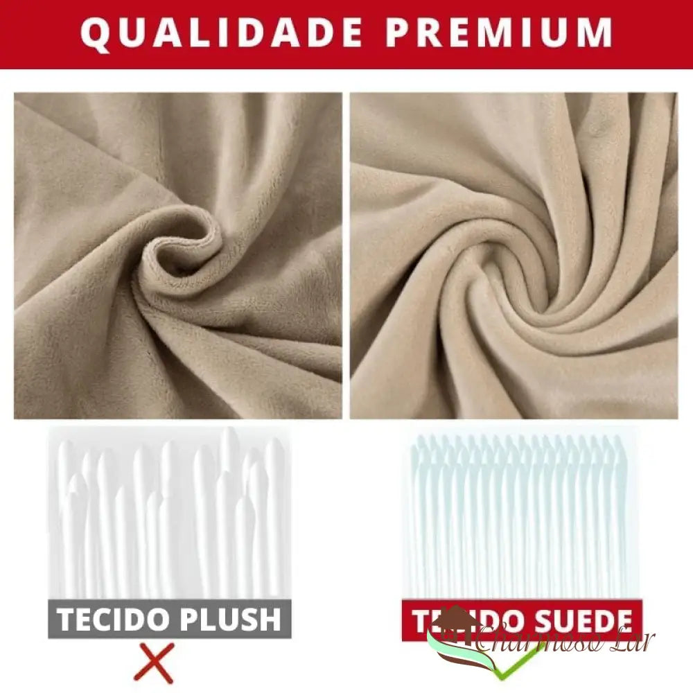 Capa Para Sofá Premium Suede Preto Charmosolar