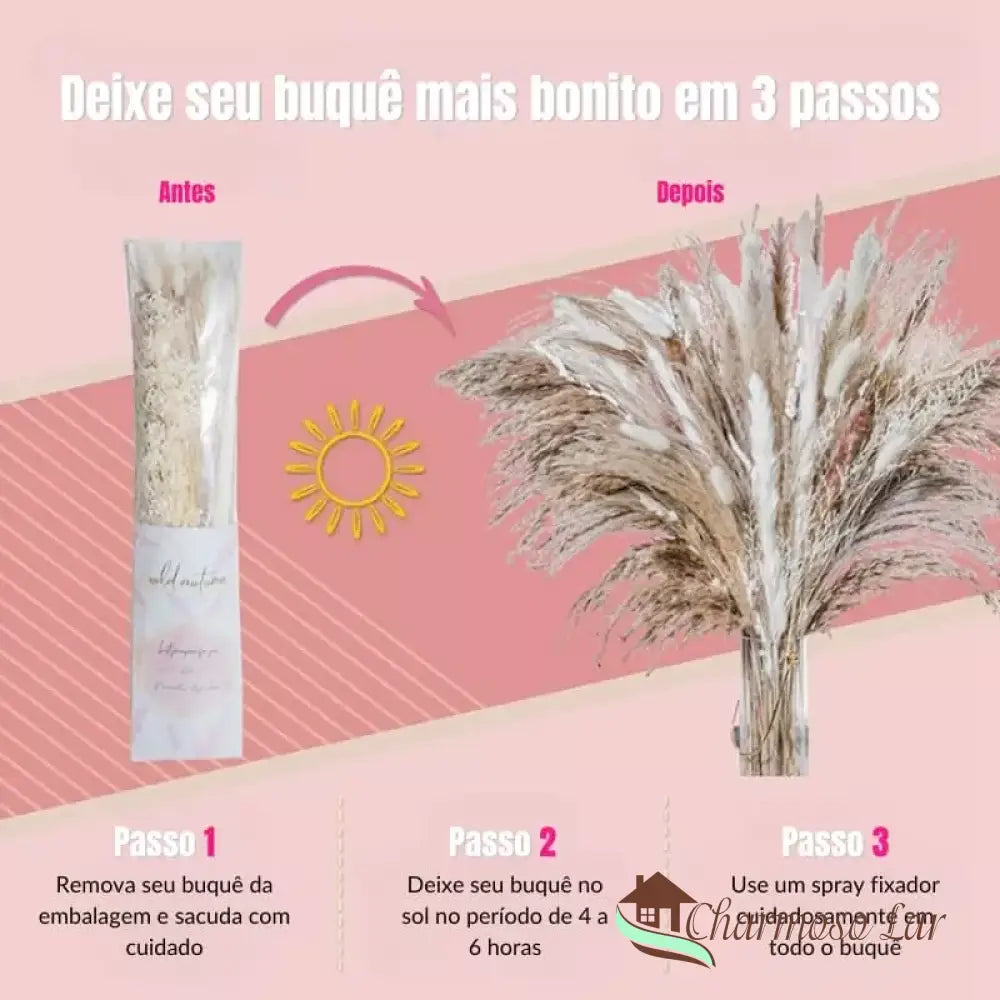 Capim Dos Pampas Decorativo: Buquê Encantador Charmosolar