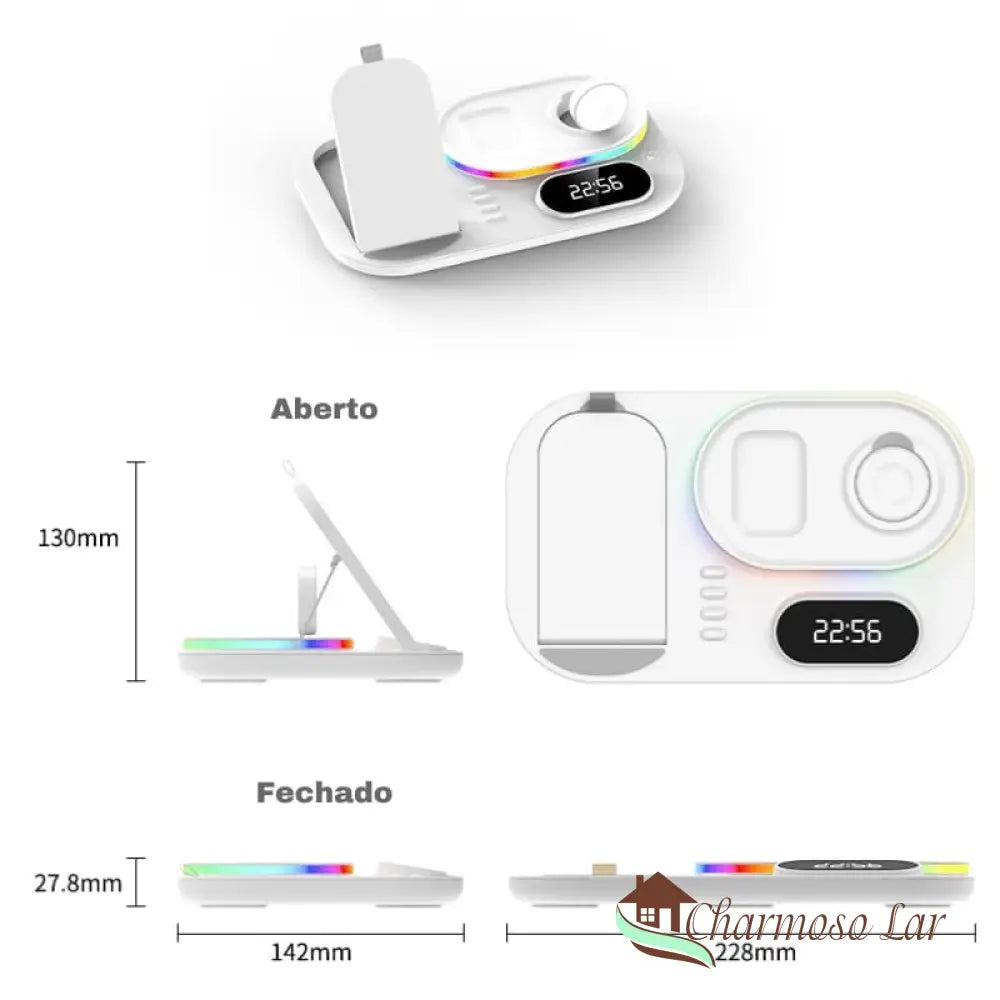 Carregador Por Indução Sem Fio Iphone/Samsung/Huawei Charmosolar