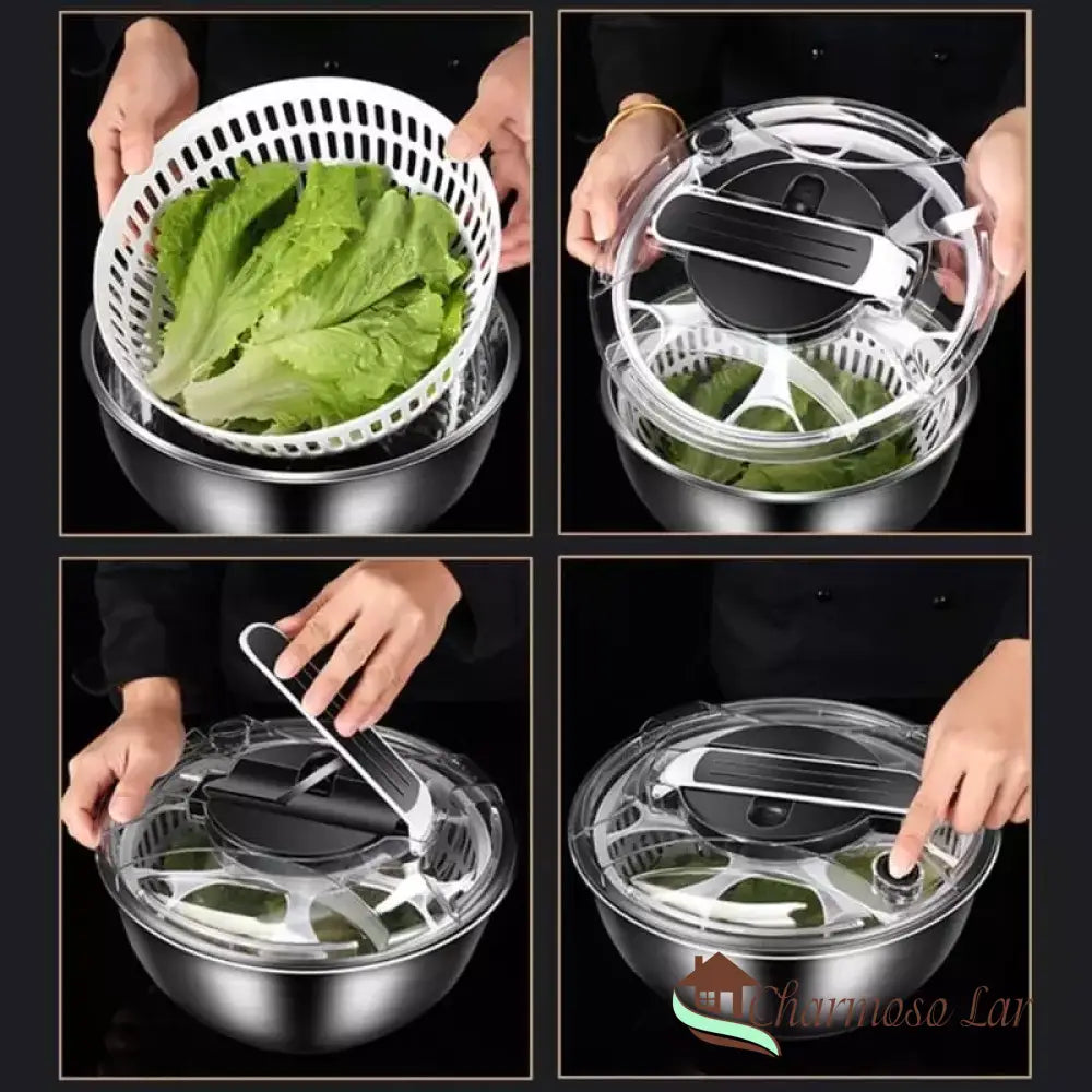 Centrifuga Secadora De Salada Bowl Inox Polihousi