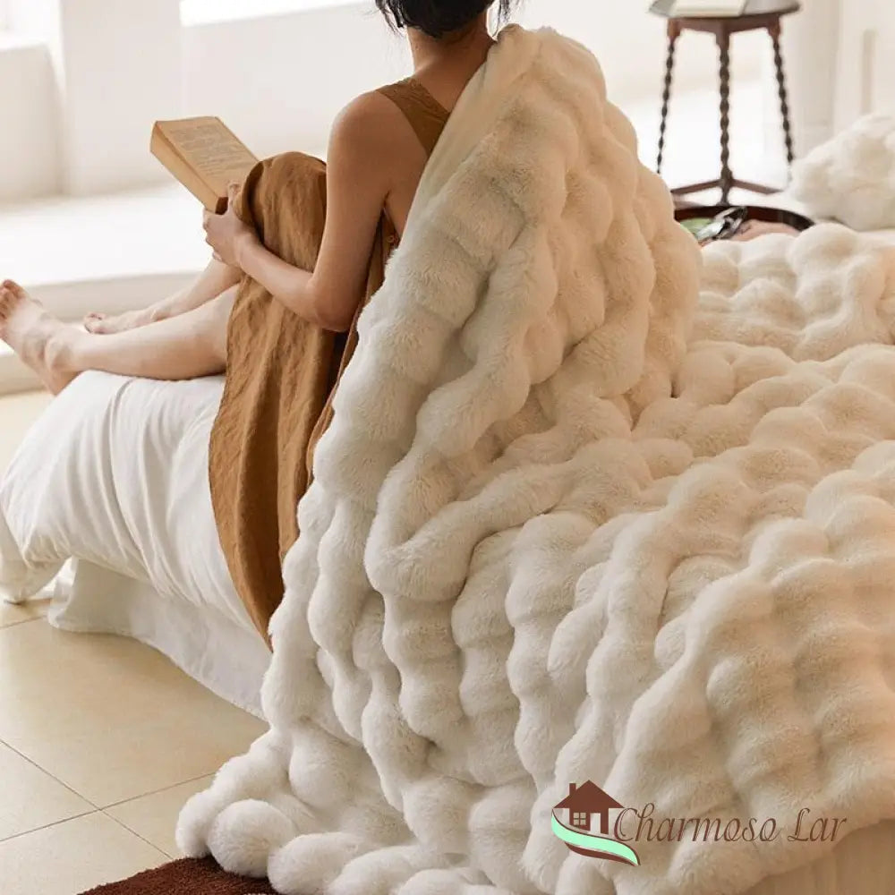 Coberdrom de Pelúcia [2 Fronhas de Brinde] Branco / 100x160cm / 1 Cobertor
