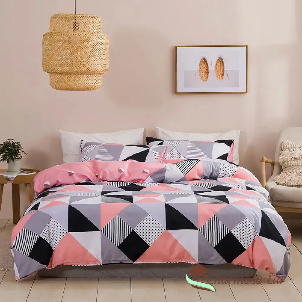 Conjunto De Cama Com Estampa Geométrica Modelo 2 / Casal (180x220cm) jogo de cama 2