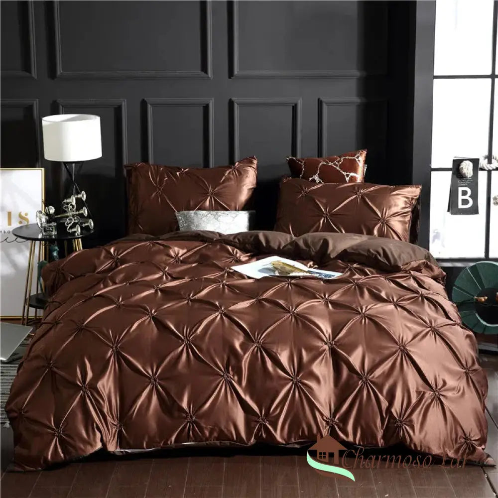 Conjunto de Roupas de Cama Nobreza 3 Peças em Algodão Egípcio Bronze / Casal (180x220cm) Roupas de cama 2