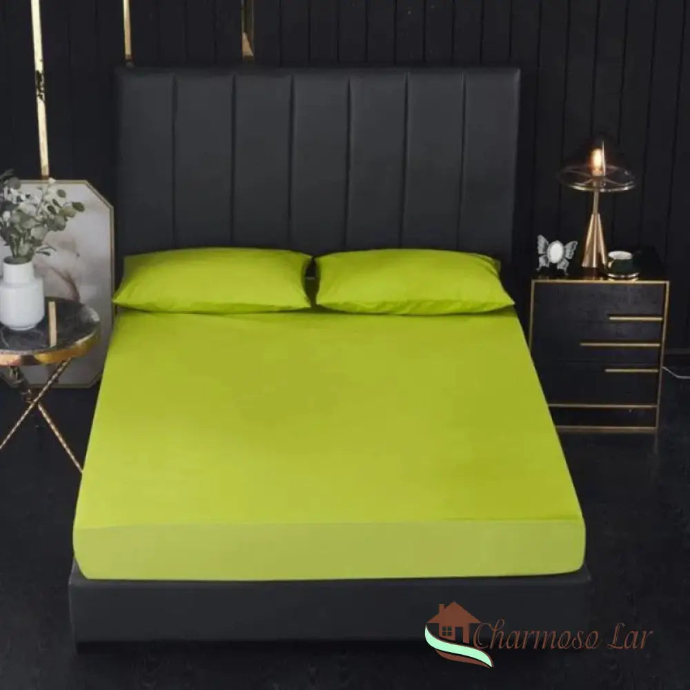 Conjunto Majestic™ 100% Impermeável / Lençol + Fronhas Verde / Solteiro (100x200cm) Lençol 2