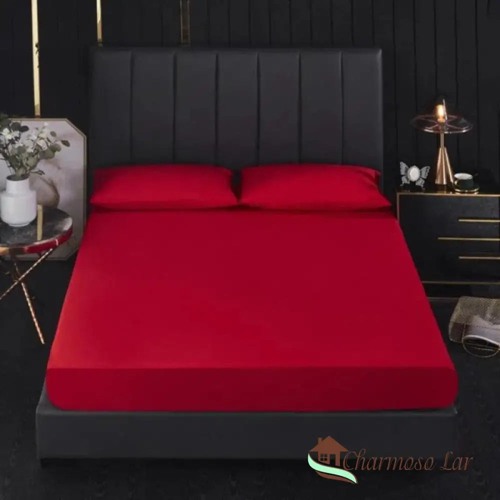 Conjunto Majestic™ 100% Impermeável / Lençol + Fronhas Vinho / Solteiro (100x200cm) Lençol 2