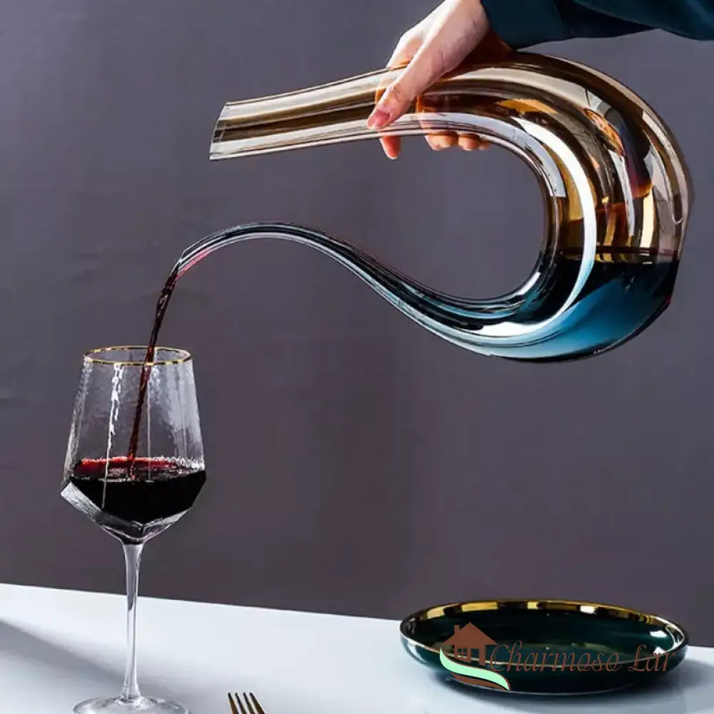 Decanter De Vinho Recipiente Vidro Cisne Decantador Ambar Polihousi