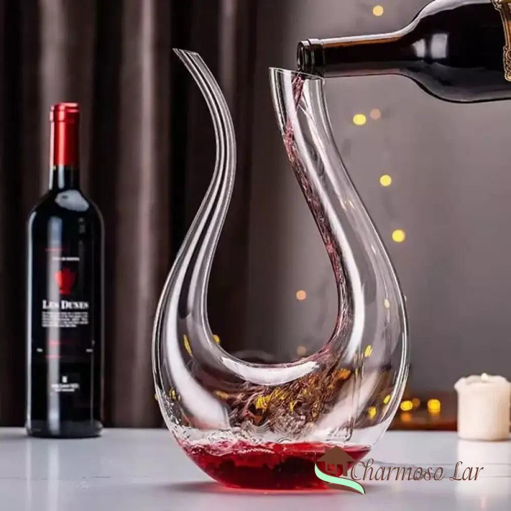 Decanter De Vinho Recipiente Vidro Cisne Decantador Polihousi