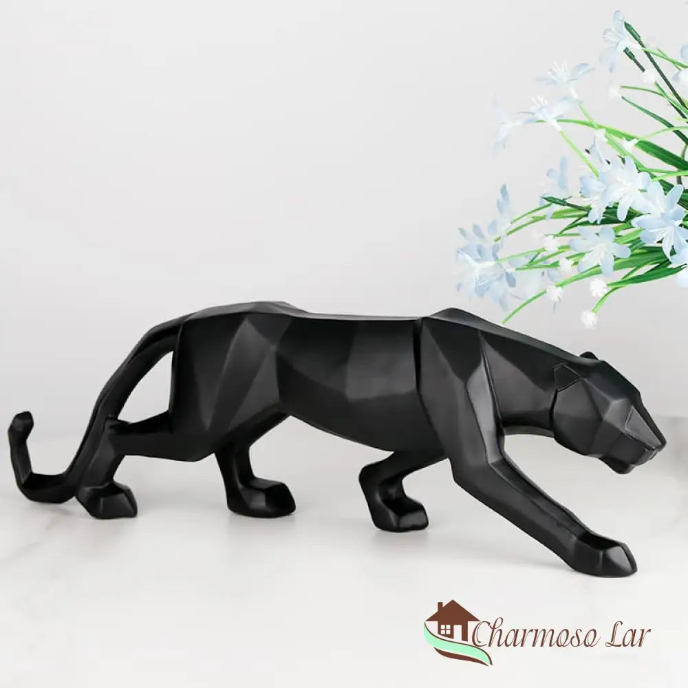 Decoração De Mesa Resina Estátua Leopardo Polihousi