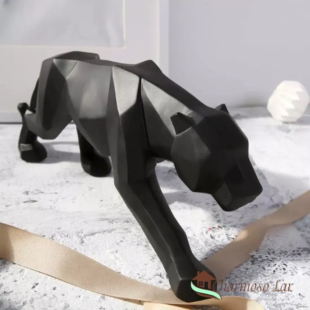 Decoração de Mesa de Resina Estátua Leopardo Polihousi 4