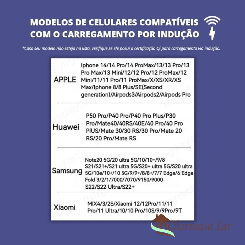 Despertador + Luminária Carregador Por Indução Para Iphone E Samsung Charmosolar