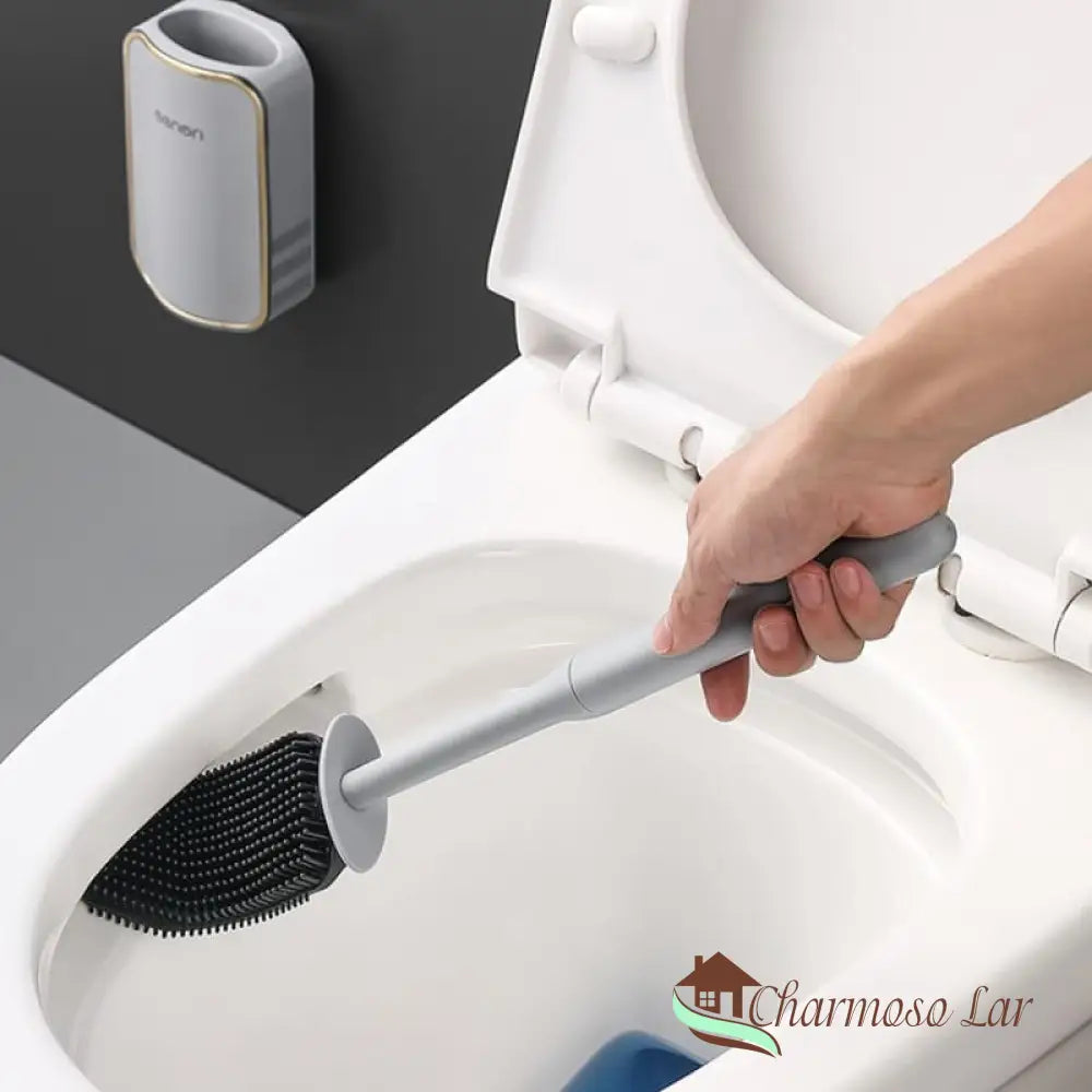 Escova Sanitária Para Banheiro Silicone Com Suporte Polihousi