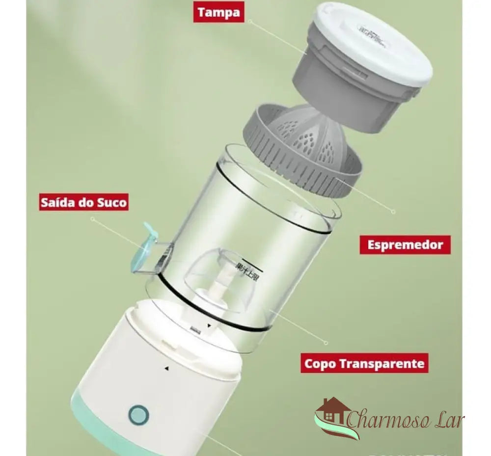 Espremedor Portátil Sem Fio Elétrico De Laranja E Frutas Charmosolar