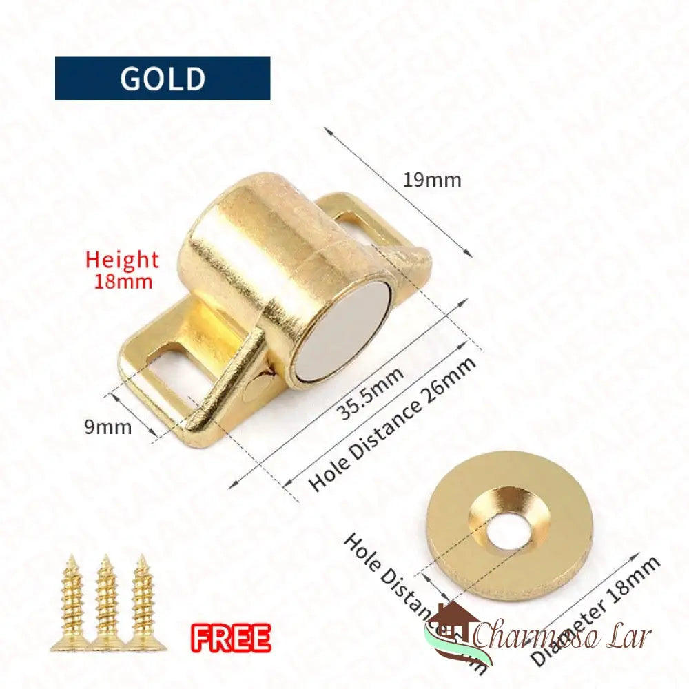 Fechadura Magnética Para Portas Charmosolar Dourado