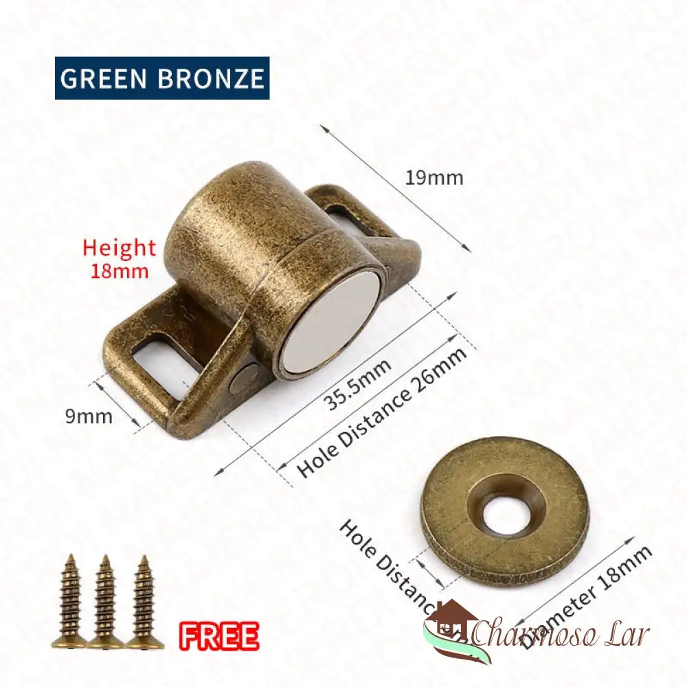 Fechadura Magnética Para Portas Charmosolar Verde Bronze