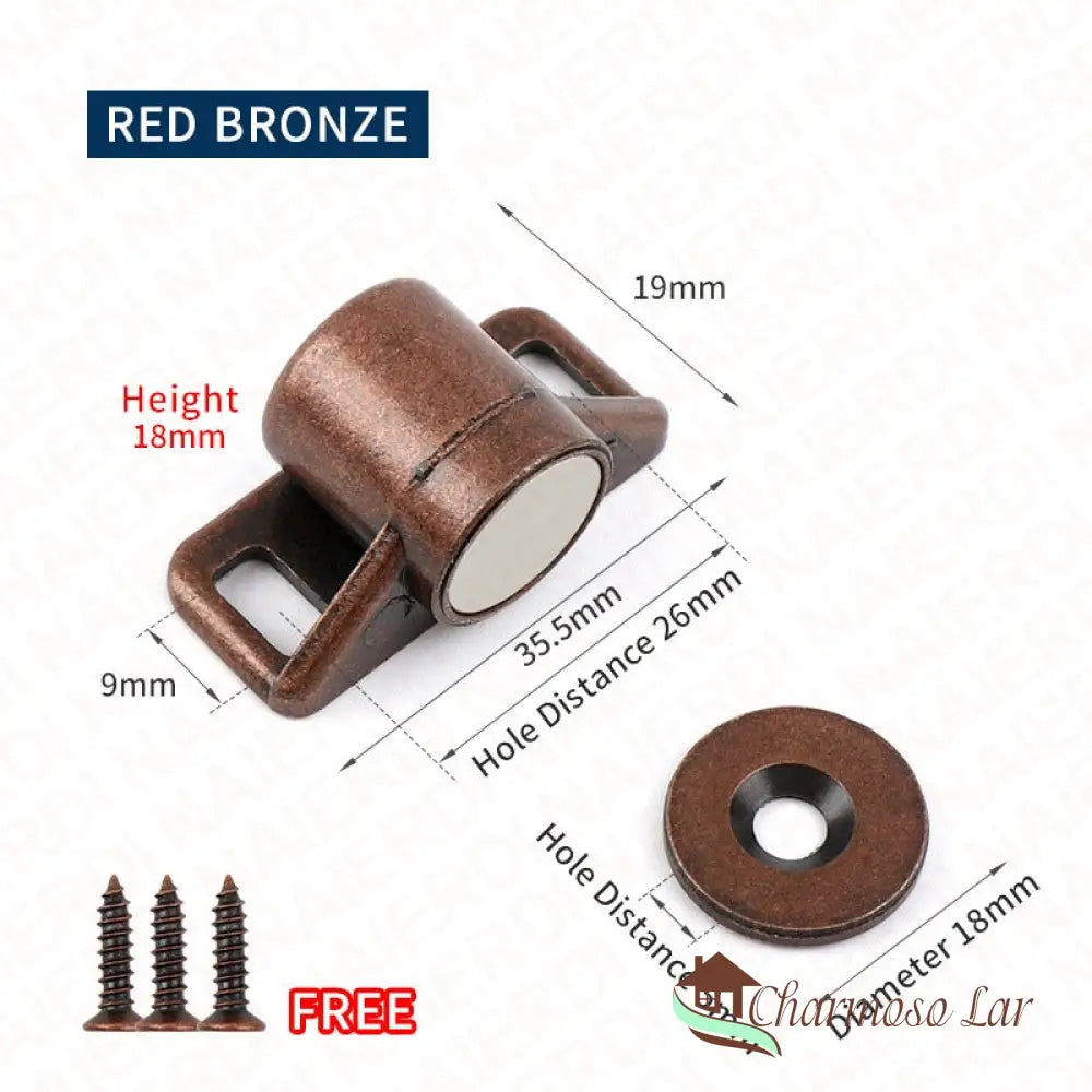 Fechadura Magnética Para Portas Charmosolar Vermelho Bronze