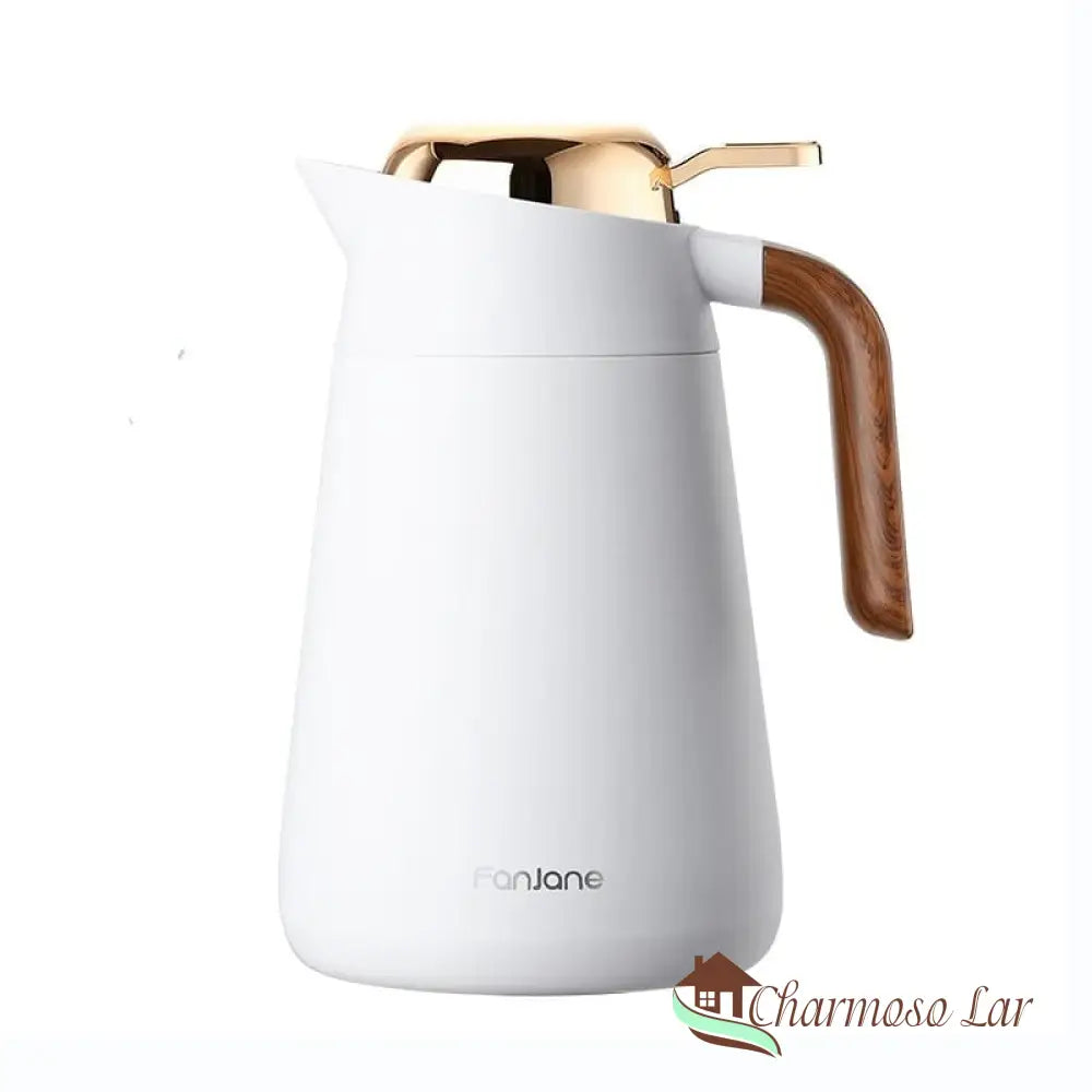 Garrafa Térmica De Café/Chá Inox 1.6L Charmosolar Branco 1600Ml