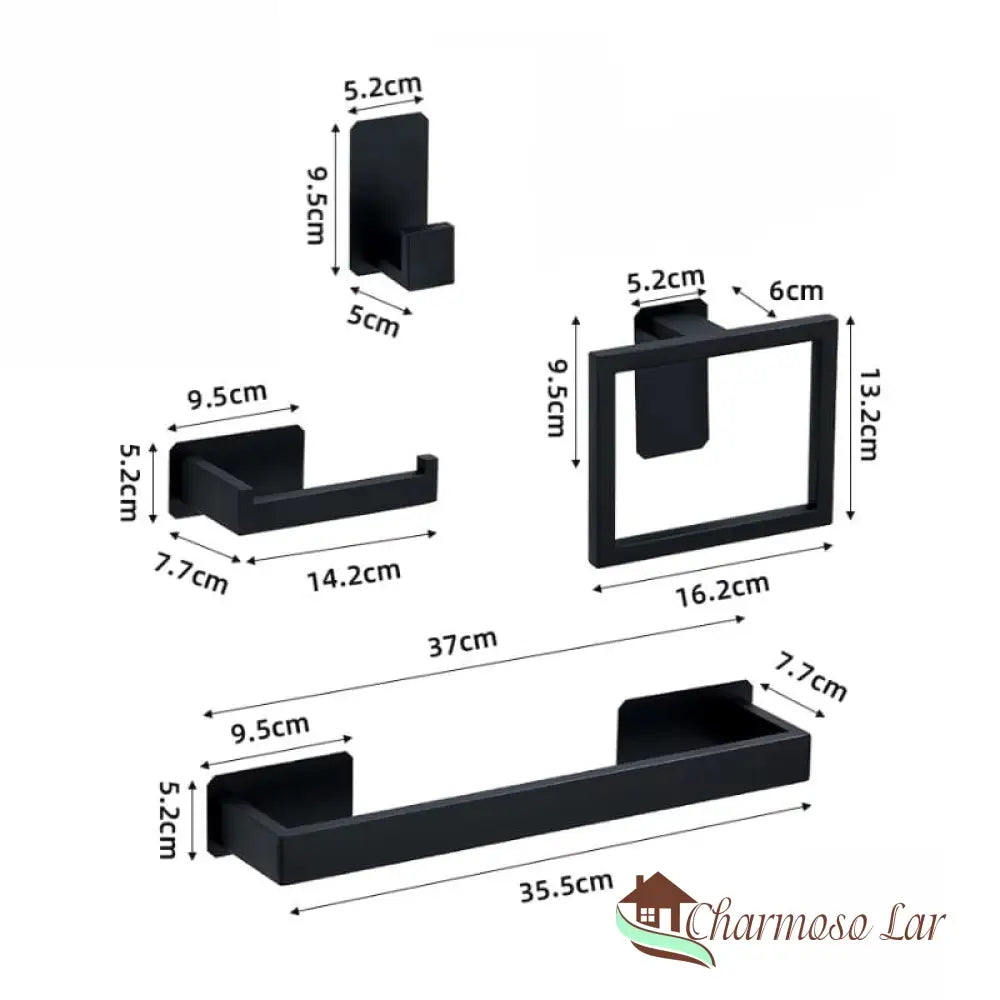 Kit Acessórios 5 Peças De Inox Para Banheiro Charmosolar