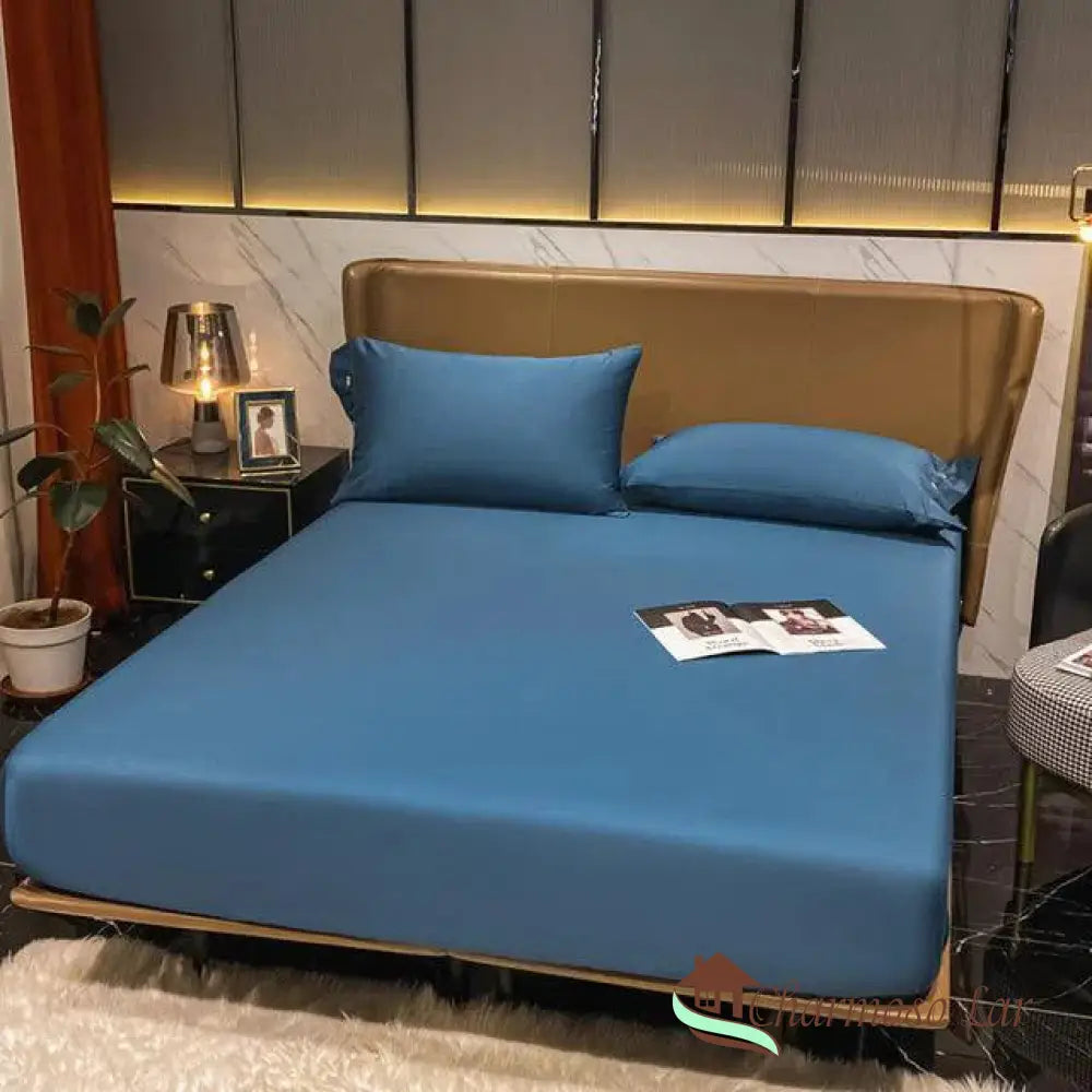 Lençol Algodão Egípcio Conjunto Sleep Confort Azul / Casal 150x200x30cm Lençol 3