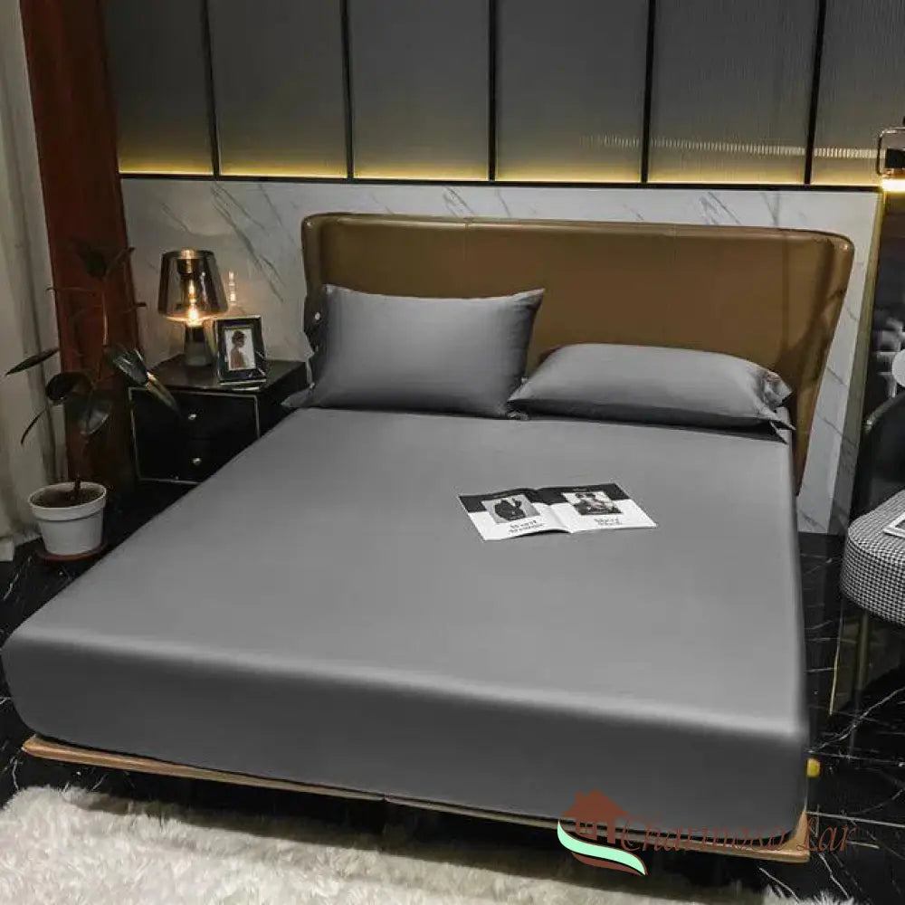 Lençol Algodão Egípcio Conjunto Sleep Confort Cinza Escuro / Casal 150x200x30cm Lençol 3