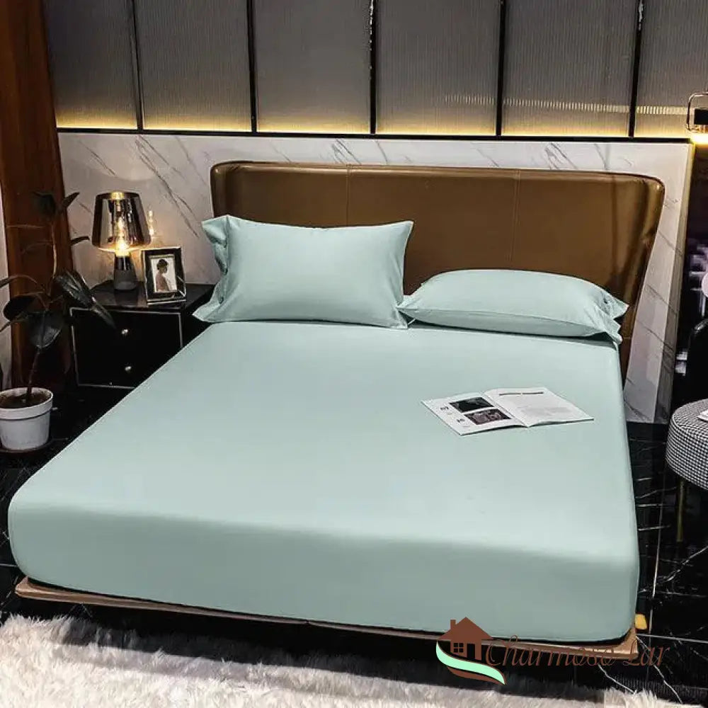 Lençol Algodão Egípcio Conjunto Sleep Confort Cinza Verde / Casal 150x200x30cm Lençol 3