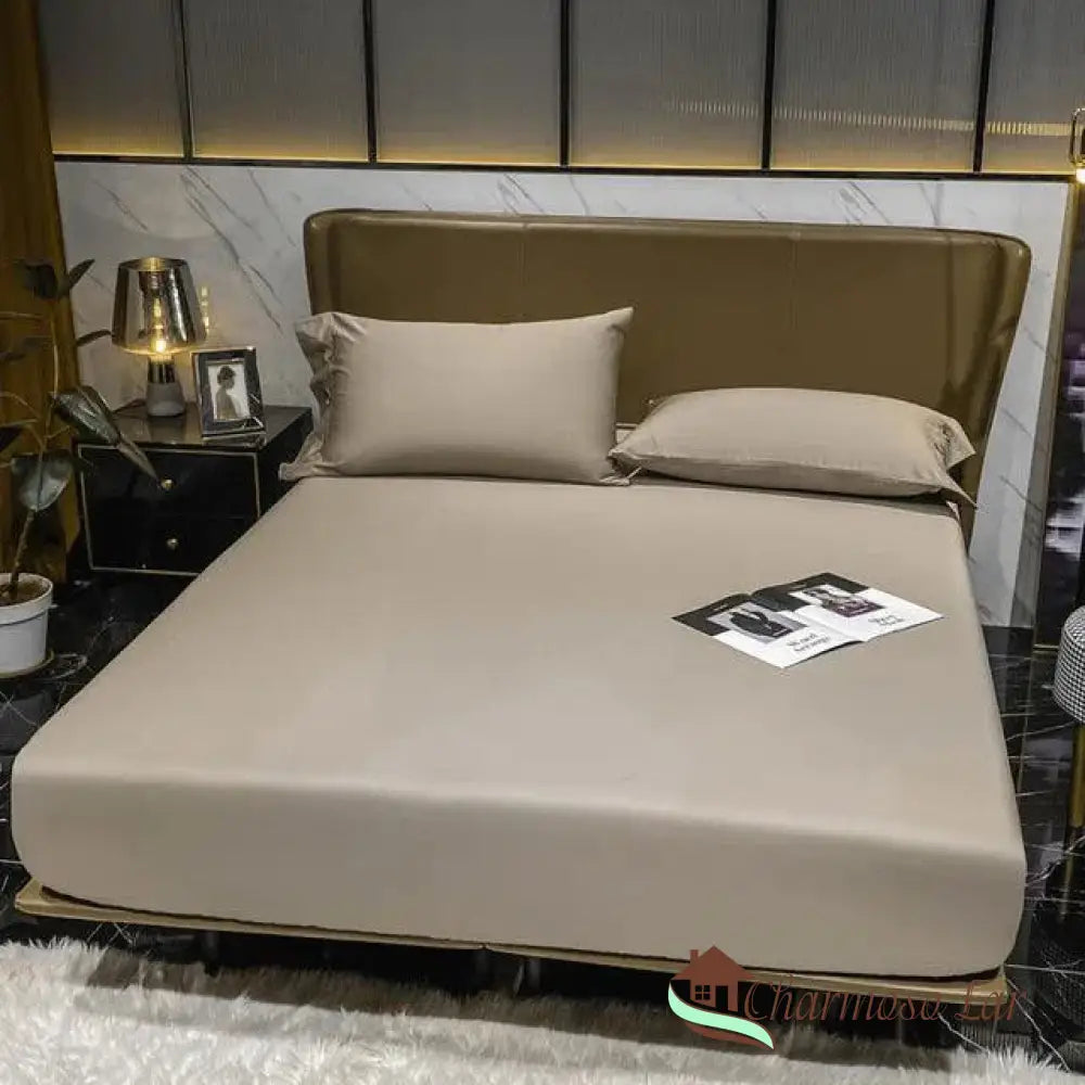 Lençol Algodão Egípcio Conjunto Sleep Confort Marrom / Casal 150x200x30cm Lençol 3