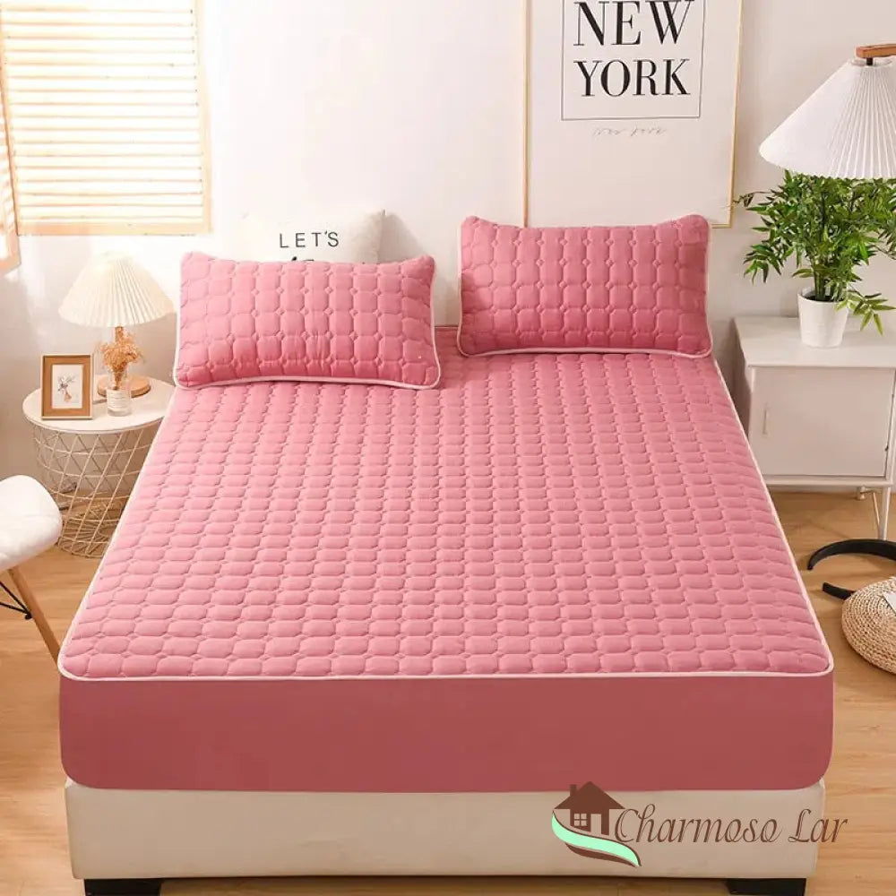 Conjunto Sleep Peace - Lençol e Fronhas 100% Microfibra Ultra Macia Rosa / Solteiro (120x200x30)cm lençol 5