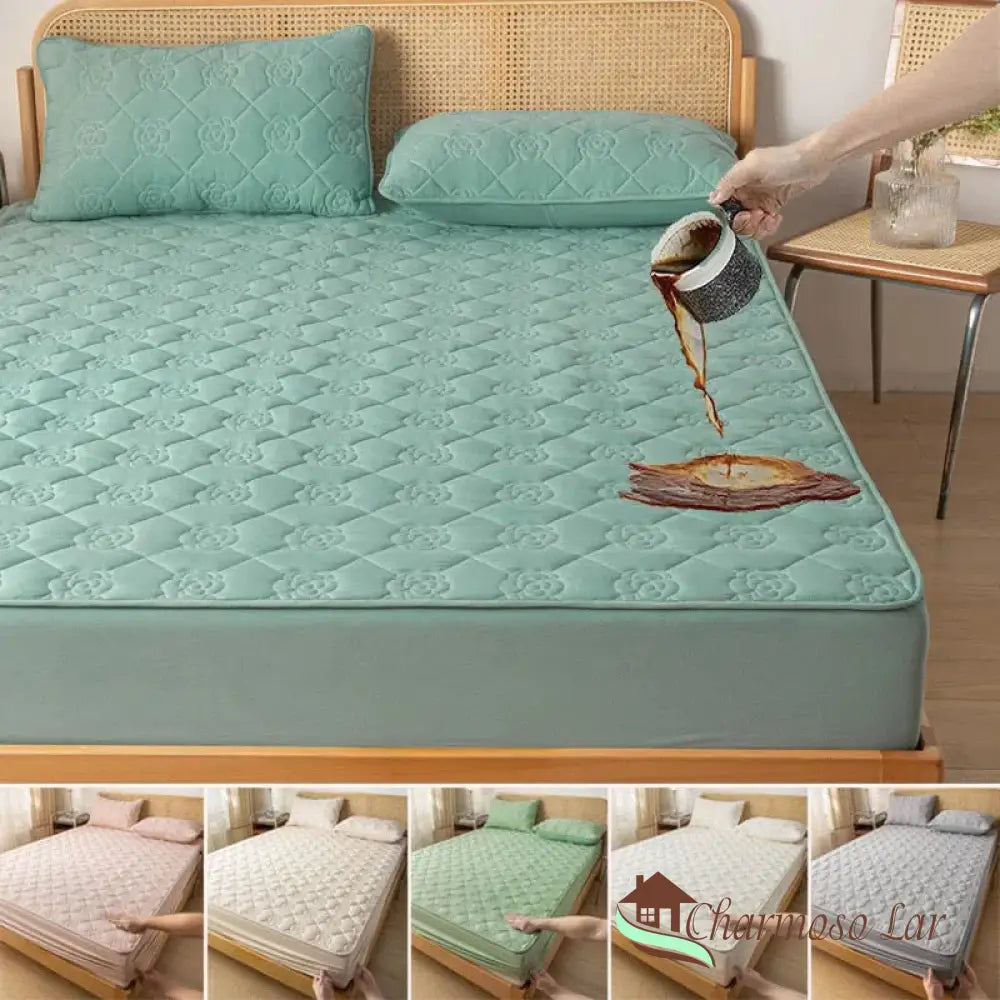 Lençol Impermeável Jacquard Com Elástico Roupas De Cama 6