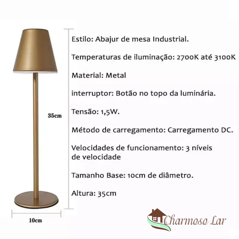 Luminária De Mesa Escritório Recarregável Usb Abajur Mesa Escritorio