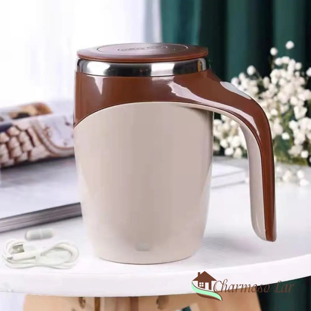 Mixer De Inox Portátil Em Caneca Térmica Charmosolar Marrom