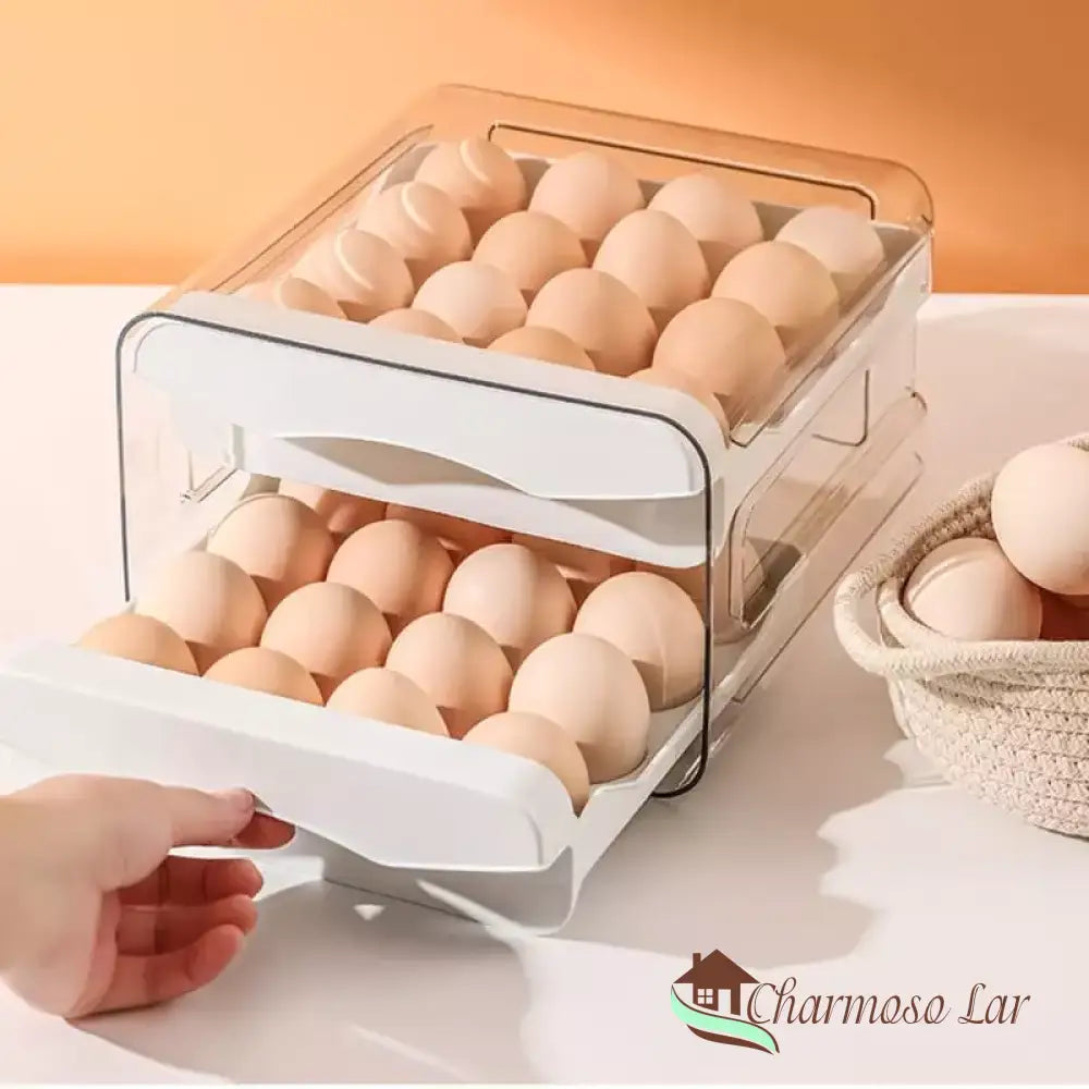 Organizador De Geladeira Com Gavetas Porta Ovos Charmosolar