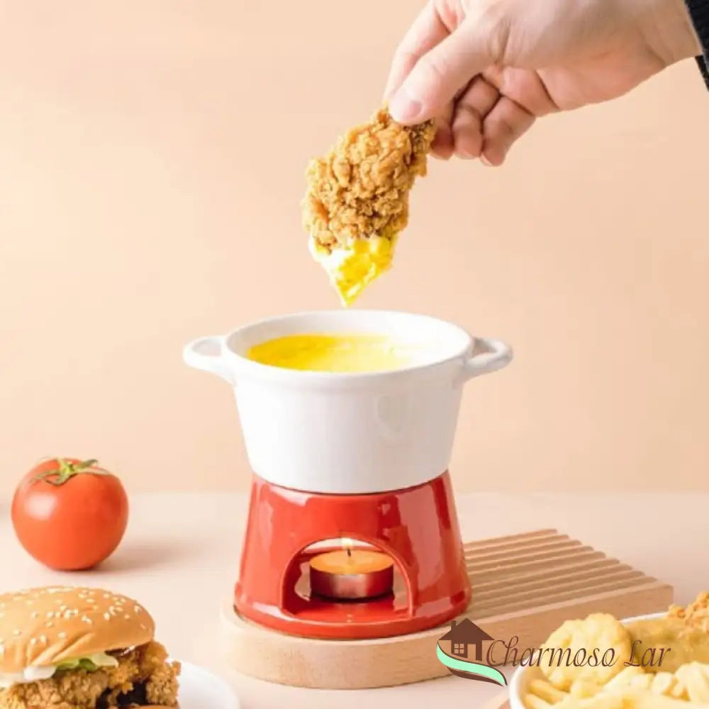 Panela De Fondue Queijo E Chocolate Cerâmica Charmosolar