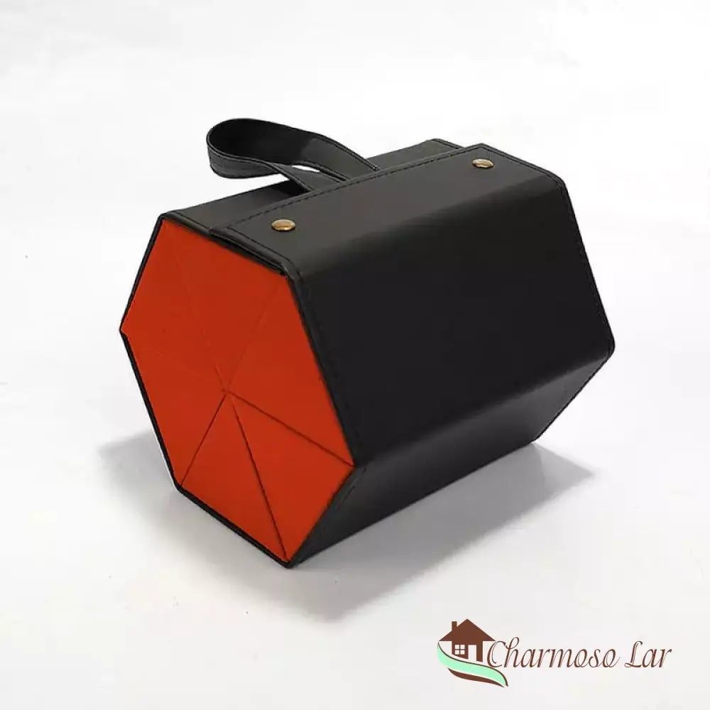 Porta Óculos E Organizador Com 6 Divisórias Charmosolar Preto/Vermelho