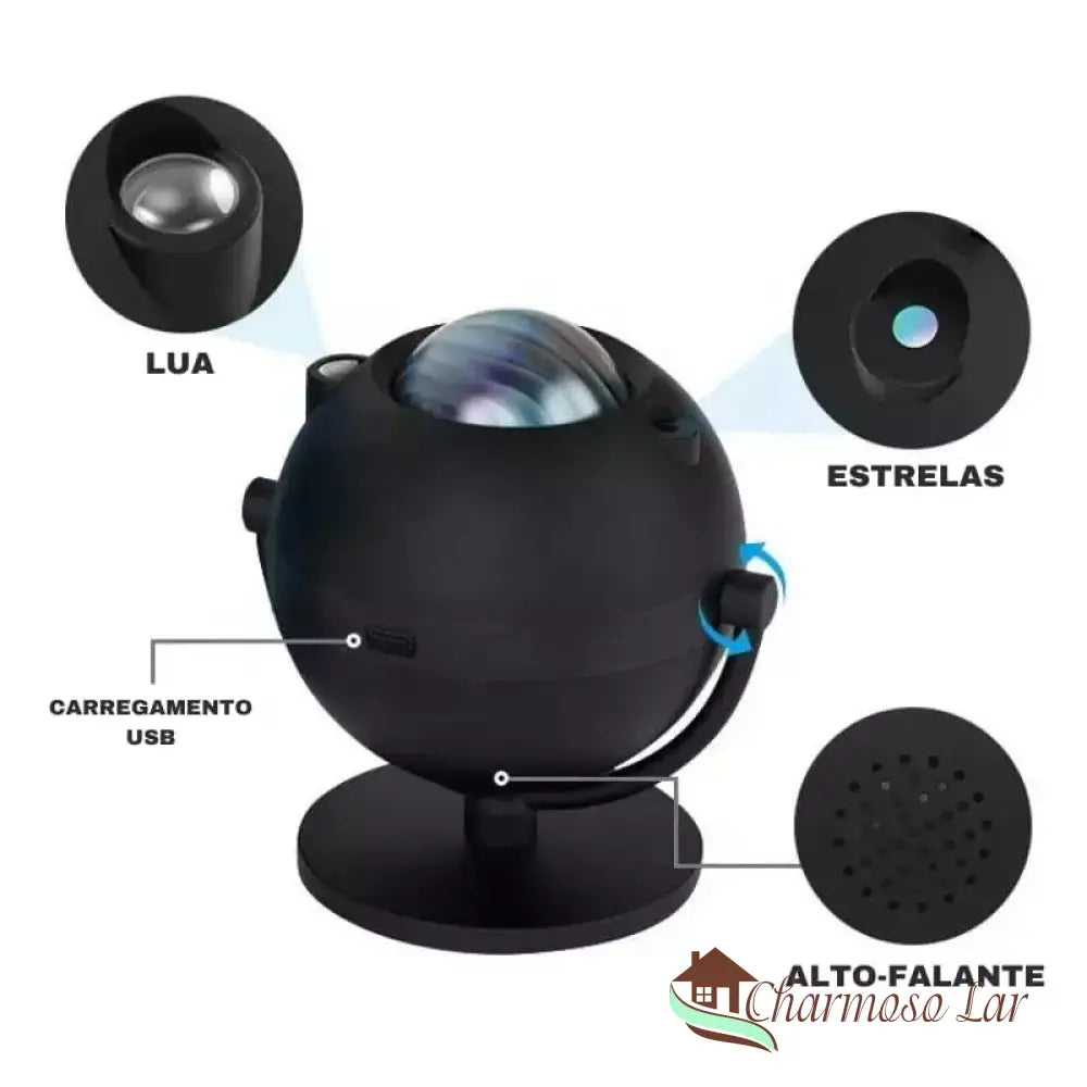 Projetor De Estrela Galáxia Led Com Alto-Falante Charmosolar