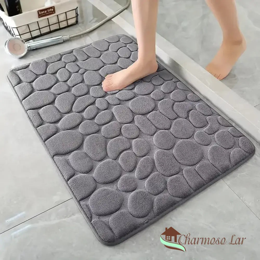 Tapetes Antiderrapante Carpet Charmosolar Cinza Escuro / 40X50Cm